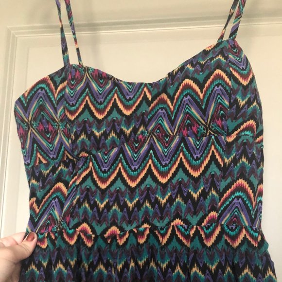 Spaghetti Strap Multi Colored Print Dress - Picture 5 of 5